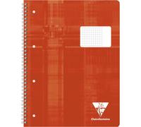 Kaxdl-68226c Un Cahier À Spirale Perforé Rouge-A4+ 22,5x29,7 Cm-160 Pages Détachables Petits Carreaux Avec Marge À Droite-Papier Blanc 90 G-Couverture Carte Pelliculée