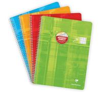 Kaxdl-68396c Un Cahier À Spirale Déficients Visuels-24x32 Cm-100 Pages Grands Carreaux Noirs Agrandis 10/10-Papier Blanc 90 G-Couverture Carte Pelliculée-Couleur Aléatoire