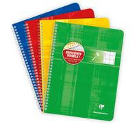 Kaxdl-68796c Un Cahier À Spirale Déficients Visuels-17x22 Cm-100 Pages Grands Carreaux Noirs Agrandis 10/10-Papier Blanc 90 G-Couverture Carte Pelliculée-Couleur Aléatoire