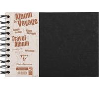 Kaxdl-781161c Collection Age Bag Un Album De Voyage À Spirale Noir-A5 Paysage 21x14,8 Cm-80 Pages-Papier Blanc 120 G Ligné+Papier À Grain Noir 160 G-Couverture Lustrée Grain Cuir