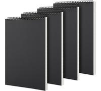 Kaxdl-A4 Sketchbook,Lot De 4 Carnet De Dessin À Spirales-30 Feuilles 120 G/M²-Cahier De Dessin-Carnet Aquarelle-Noir-Pour Croquis,Dessin,Griffonnage,Écriture