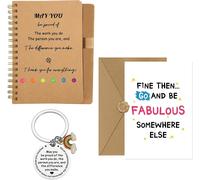 Kaxdl-Bloc-Notes À Spirale Inspirant Pour Employés Coffret Cadeau De Remerciement Pour Les Collègues Cahier À Spirale Avec Porte-Clés,Carte D'adieu Collègue Cadeaux Pour Départ Collègue,La Retraite