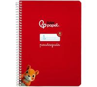 Kaxdl-Cahier À Spirale A5 Guide Couverture Souple 40h 75 G Tableau Ligné 4 Mm Couleur Rouge