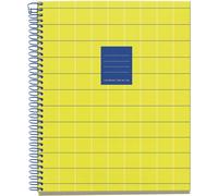 Kaxdl-Cahier A5 (148x210 Mm),100 Feuilles Quadrillées 70 G/M²,Couverture En Carton Rigide,4 Bandes De Couleur,Spirale,2 Trous,Carnet Quadrillé,Jolie Papeterie,Yellow Bright