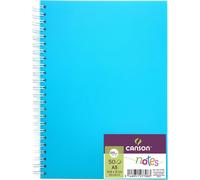 Kaxdl-Carnet De 50 Feuilles Notes Et Dessin Format A5 120g Spiralé Couverture Polypro Bleu