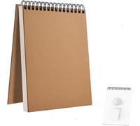 Kaxdl-Carnet De Croquis A4 120 Côtés/60 Pages À Spirales Avec Couverture En Papier Kraft Vierge