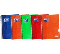 Kaxdl-Classic 100430151 Cahier À Spirale Supplémentaire,80 Feuilles,Couleurs Variées,4º Format,Paquet De 5