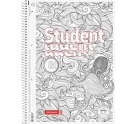 Kaxdl-Fontaine 106742801 Bloc-Notes/College Student Bloc-Notes Zenart Motif Pieuvre,Format A4,Linéature 28 90 G/M²,Quadrillé 80 Feuilles