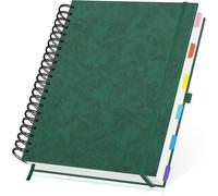 Kaxdl-Gros Cahier Spirale Ligné A4-1pc 21.6x28.5cm Carnet De Notes Lined 7mm 100g/M² Papier-120 Feuilles A4 Notebook Journal Cuir Pu-Couverture Rigide Carnet De Voyage,Vert Foncé