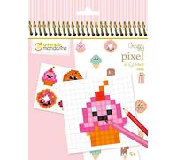 Kaxdl-Gy099c-Un Carnet De Coloriage Graffy Pixel-24 Pages À Colorier (12 Modèlesx2-24 Feuilles Quadrillées Vierges)-À Partir De 5 Ans-Gourmandises Kawai