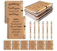 Kaxdl-Haishell Lot De 12 Cahiers De Remerciement Pour Collègues,À Spirales,Pour Enseignants,Carnet De Notes Motivant Avec Stylo À Bille Pour Collègues,Cadeaux D'adieu Et D'invités