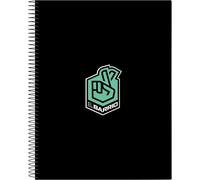 Kaxdl-Kings League El Barrio-Cahier 120 Feuilles,Couverture Rigide,Idéal Pour Enfants De Différents Âges,Confortable Et Polyvalent,Qualité Et Résistance,21,5x31 Cm,Couleur Noire
