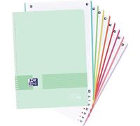 Kaxdl-Live&go Cahier A4+ Quadrillé 5x5,Couverture Plastique,160 Feuilles,8 Bandes De Couleur,Carnet Micro-Perforé,Couleur Menthe Glacée Pastel