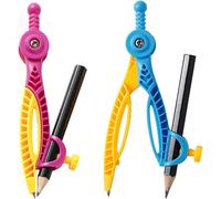 Kaxdl-Lot De 2 Compas D'étude Ergonomiques Pour Mathématiques Et Géométrie Outil De Dessin Rond Boussole Avec Boussole À Crayons Avec Porte-Stylo