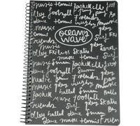 Kaxdl-Lot De 4 Cahiers Scolaires A5 Avec Couverture Rigide-Feuilles Format Folio Avec 80 Feuilles,90 G-Cahier A5 Avec Quadrillage 4x4,Marge Et Spirale Métallique Noire-Couleur Noire