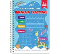 KAXDL-Mon Premier Livre Graphomotricité-Enfants De 3 À 6 Ans-Cahier Traits Et Pré-Écriture-Apprendre Les Activités Et Les Exercices Lignes Formes Nombres Labyrinthes Dessins (En Italien)