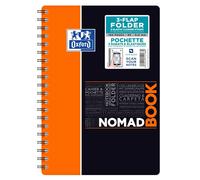 Kaxdl-Oxford 400100861 Nomadbook Cahier Spirale Étudiant 17,6x25 Cm Chemise Intégrée 160 Pages Petits Carreaux 5x5 Polypro Couleurs Aléatoires