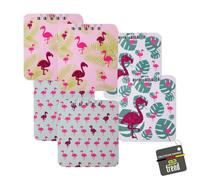 Kaxdl-Te-Trend 6 Pièce Flamingo Motif Carnet À Spirale Enfants Fille Bloc-Notes Encaustique 40 Feuille 80x90mm Vide 3-Fach Assorti Bariolé