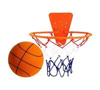 Kaxenig Basketball À Balle Silencieuse avec Cerceau, Ballon Basket en Mousse Intérieur, Ballon De Basket Silencieux À Haute Résilience Et Facile À Saisir pour L'entraînement