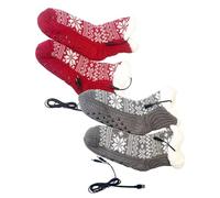 Kaxenig Chaussettes Chauffantes, USB Chaussettes Chauffantes Rechargeables, Chaussette Thermique Femme, Chaussette Thermique Hiver Chaude pour Le Ski, La Pêche, La Maison, Le Bureau