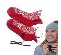 Kaxenig Chaussettes Chauffantes, USB Chaussettes Chauffantes Rechargeables, Chaussette Thermique Femme, Chaussette Thermique Hiver Chaude pour Le Ski, La Pêche, La Maison, Le Bureau