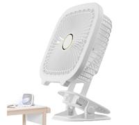 Kaxenig Mini ventilateur de bureau - Clip multifonctionnel sur ventilateur de bureau USB | Mini pliable à pince avec lumière LED, pour, lumière extérieure, veilleuse de lit