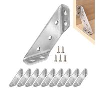 Kaxenig Renfort d'angle, 10 Pièces Équerre De Fixation INOX, Équerre De Fixation en Métal, Support D'étagère, Supports d'angle, Fixation Métallique en Acier Inoxydable avec 5 Vis