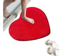 Kaxenig Tapis Cœur, Tapis De Salle De Bain Cœur, Tapis De Sol Rouge De La Saint-Valentin, Tapis De Sol Anti-dérapant en Forme du Coeur, pour Salon Cuisine Salle À Manger Salle De Bain