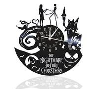 KAXGU Le Cauchemar Avant Noël chronométrage Vinyle Mur Rond 12 Pouces de décoration de la pièce Horloge Murale avec LED 7 Couleur Lumineuse Lumineuse Vintage Murale Unique décoration