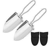 Kaxich 2 Pièces Mini Pelle en Acier Inoxydable, Pelle Pliante Portable, Pelle Multifonction, Mini Pelle Pliante avec étui pour Camping, Formation à la Survie, Randonnée et Jardinage
