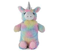 Kaxilu Bouteille d'eau chaude 3D licorne arc-en-ciel 750 ml en caoutchouc naturel avec housse en peluche douce multicolore