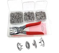 KAXIMON 200 Ensembles boutons pression en métal pour vêtements, kit de fixation sans couture, 9,5 mm, antirouille