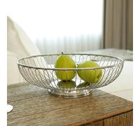 KAXLDHH Corbeille a Fruit en Acier Inoxydable 304, Panier Rangement Cuisine Ovale Gain de Place, Robuste Support pour Légumes Corbeille Pain sur Plan de Travail(29x19.8x9.6cm)