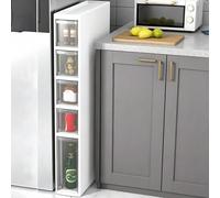 KAXLDHH Desserte de Cuisine Étroite avec Tiroir et Roues, Chariot de Rangement Mobile, Meuble de Rangement Stable pour Espaces Restreints et Cuisine(46x14x95cm)