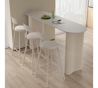 KAXLDHH Ensemble Table De Planche À Roche, Table Haute Rectangulaire, Tables À Manger avec Structure en Acier, Tables Mange Debout pour Cuisine, Salon, L'entrée, sans Tabourets(140x50x105cm)