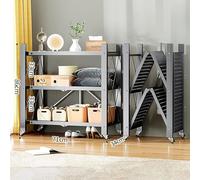 KAXLDHH Étagères De Rangement Pliables, Bibliothèque Stable, Étagères De Garage Robustes À Cadre en Acier, Étagère À Livres pour Salle De Bain, Cuisine, Salon, Bureau(Nero,126cm)
