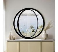 KAXLDHH Fenêtre Ronde en Verre trempé, hublot pivotant à 360° avec Cadre en Aluminium, fenêtres de Ventilation de Remplacement pour Salle de Bain, Salon, Cuisine(Nero,40cm/15.8in)