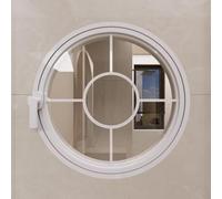 KAXLDHH Fenêtre Ronde pivotante à 360° en Verre trempé, hublot pivotant à 360° avec Cadre en Aluminium, fenêtres de Ventilation Remplacement pour Salle de Bain, Salon, Cuisine(Wit,70cm/27.5in)