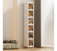 KAXLDHH Meuble de Rangement Étroit avec Portes Battantes, Organisateur de Salle de Bain Gain de Place sans Montage, Étagère de Cuisine Stable sans roulettes(Brown,55x27x60cm)
