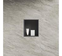 KAXLDHH Niche de Douche Encastrable Niche Murale en Acier Inoxydable 304 avec Soudure sans Joint Anti-Fuite Technologie Nano Anti-Traces pour Salle de Bain et Cuisine(Nero,320x320x125mm)