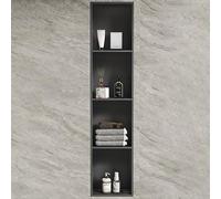 KAXLDHH Niche de Douche Encastrable Niche Murale en Acier Inoxydable 304 avec Soudure sans Joint Anti-Fuite Technologie Nano Anti-Traces pour Salle de Bain et Cuisine(Gray,1200x280x125mm)