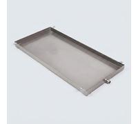 KAXLDHH Plateau Collecteur de Condensats pour Climatiseur Extérieur 1-2P, Bac de Vidange Universel en Acier Inoxydable 304 INOX avec Tuyau et Collier pour Unité Split et Pompe à Chaleur(60x20cm)
