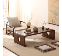 KAXLDHH Table Basse Japonaise, À Poser Au Sol, Bureau en Tatami Bois Massif, Manger pour Salon, Méditation, Salle, Baie Vitrée(Brown,100x40x30cm)