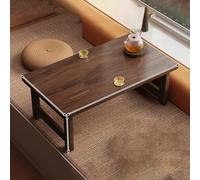 KAXLDHH Table Basse Japonaise, Table de Bout Pliante, Bureau en Tatami en Bois Massif, Table Basse Japonaise Pliable Portable à Poser au Sol, Baie vitrée(Brown,100x50x33cm)