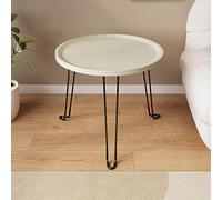 KAXLDHH Table D'appoint De Camping, Table Pliante D'extérieur en Acier Au Carbone, Table De Enroulable Portable, Table Ronde en Polypropylène pour Cuisiner, Pique-Nique, Bateau, Voyage(Wit)