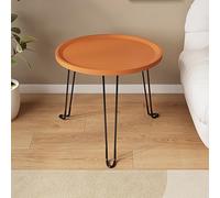 KAXLDHH Table D'appoint De Camping, Table Pliante D'extérieur en Acier Au Carbone, Table De Enroulable Portable, Table Ronde en Polypropylène pour Cuisiner, Pique-Nique, Bateau, Voyage(Orange)