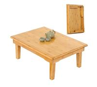 KAXLDHH Table D'appoint Portable, Table De Plage Pliante en Bois, Bureau Pliant D'extérieur pour Cuisiner, Pique-Nique, Camping, Bateau, Voyage(80x60x27cm)