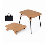 KAXLDHH Table De Camping Portable, Table De Plage Pliante Légère en ABS, Table D'appoint De Camping, Table De Pique-Nique en Aluminium avec Sac De Transport pour Cuisiner, Barbecue(Beige)