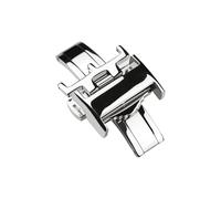 KAXSFE Boucle papillon en acier inoxydable 14 mm 16 mm 18 mm compatible avec les bracelets de montre en cuir Longines L2 L3 L4, fermoir pliant en métal, accessoires de montre(Silver,18mm)