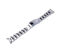 KAXSFE Bracelet de montre 20 mm en acier poli argenté avec fermoir Oyster, compatible Seiko Presage SSA343 Cocktail Time